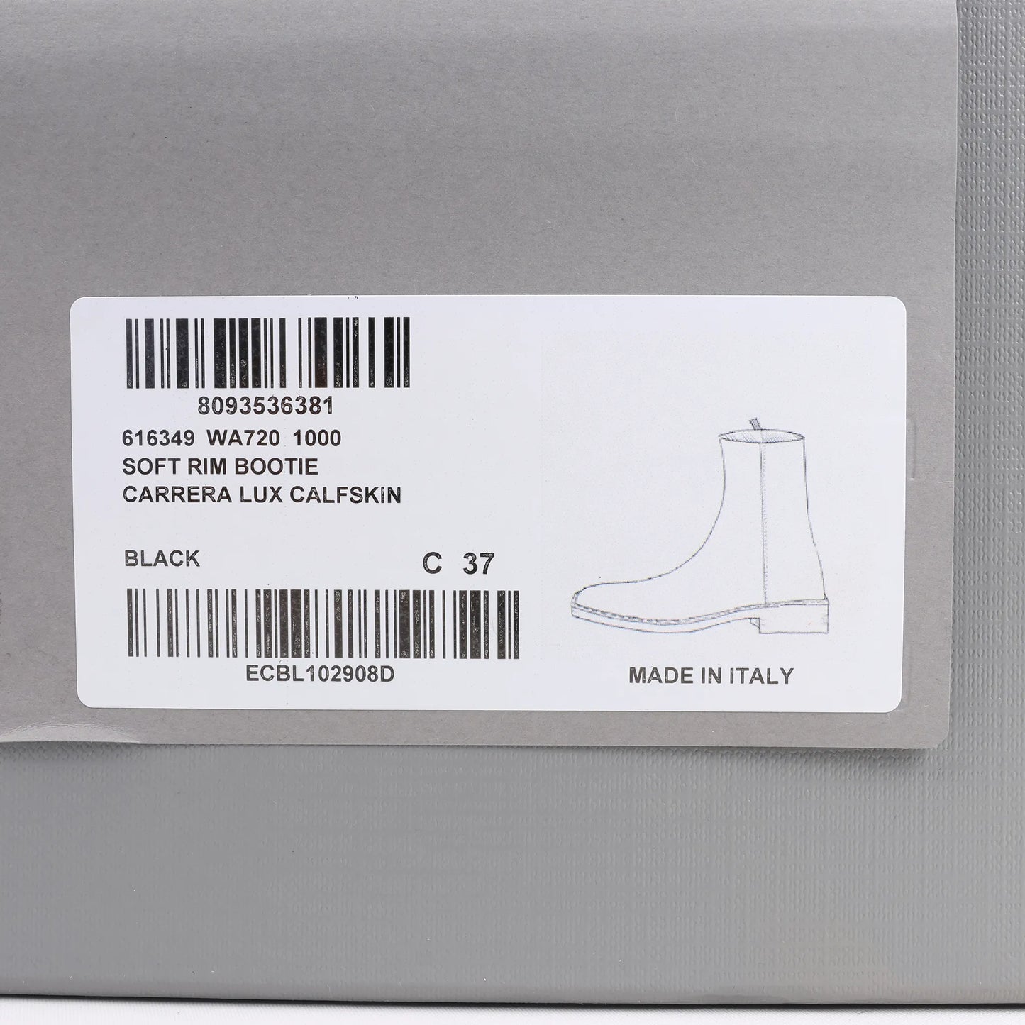 Balenciaga BB Logo Leather Ankle Boots in Black 616349, Size 37 EU