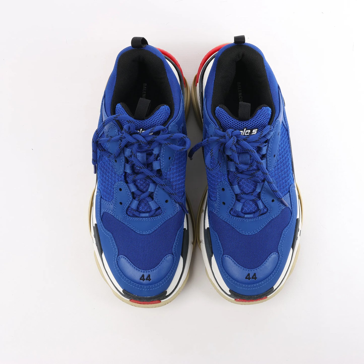 Balenciaga Triple S Leather Sneakers in Blue 536737, Size 44 EU