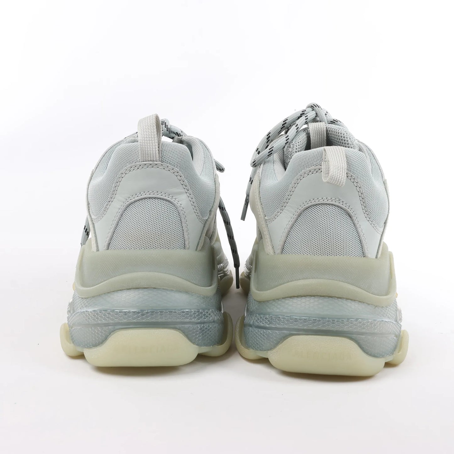 Balenciaga Triple S Mesh x Leather Sneakers in Gray 541624, Size 44 EU