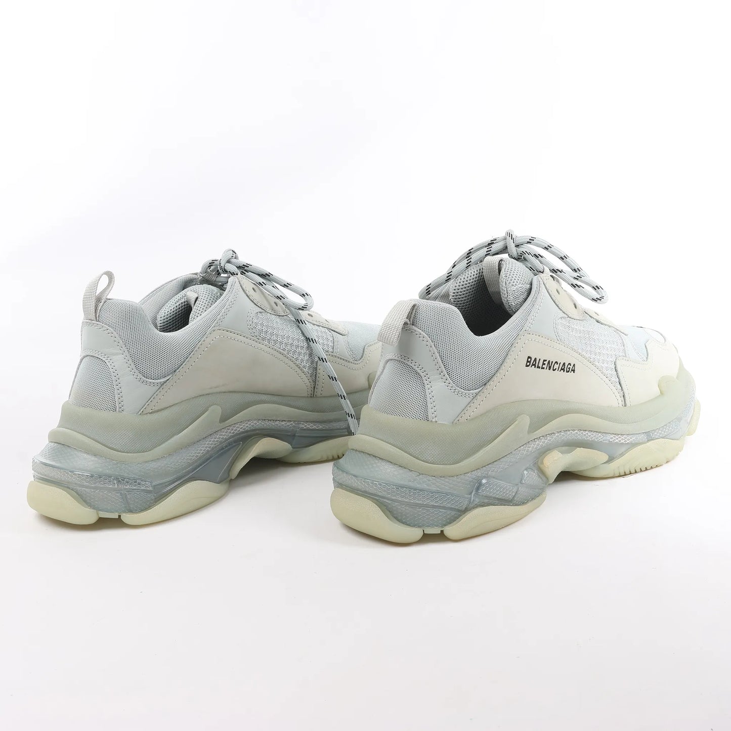 Balenciaga Triple S Mesh x Leather Sneakers in Gray 541624, Size 44 EU