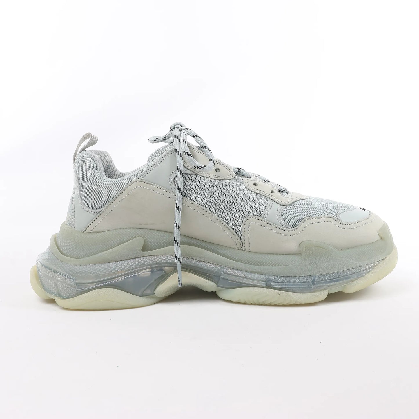 Balenciaga Triple S Mesh x Leather Sneakers in Gray 541624, Size 44 EU