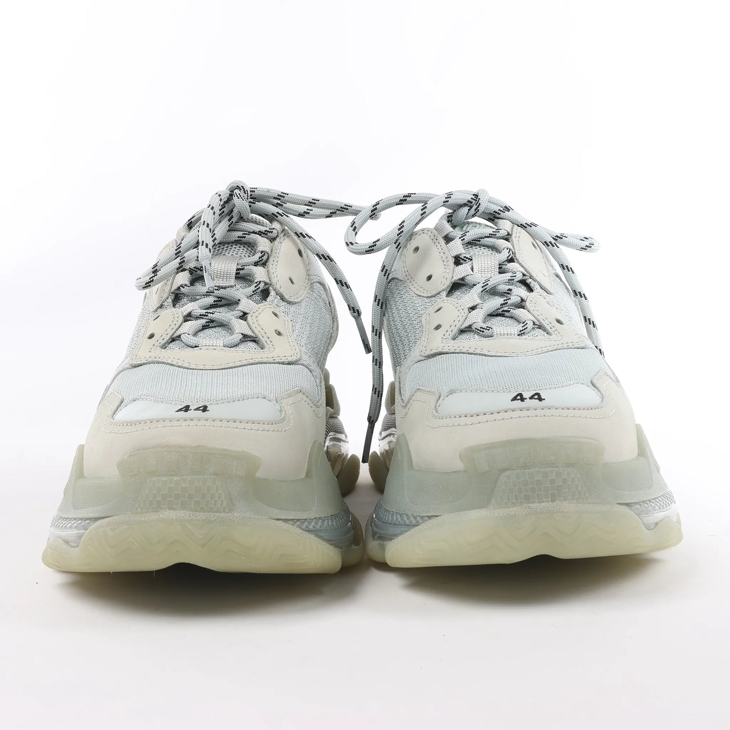 Balenciaga Triple S Mesh x Leather Sneakers in Gray 541624, Size 44 EU