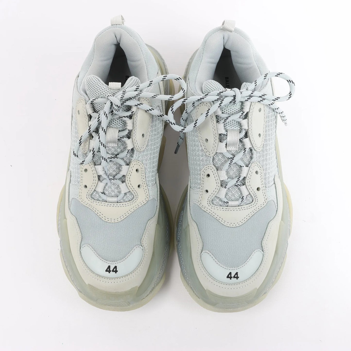 Balenciaga Triple S Mesh x Leather Sneakers in Gray 541624, Size 44 EU