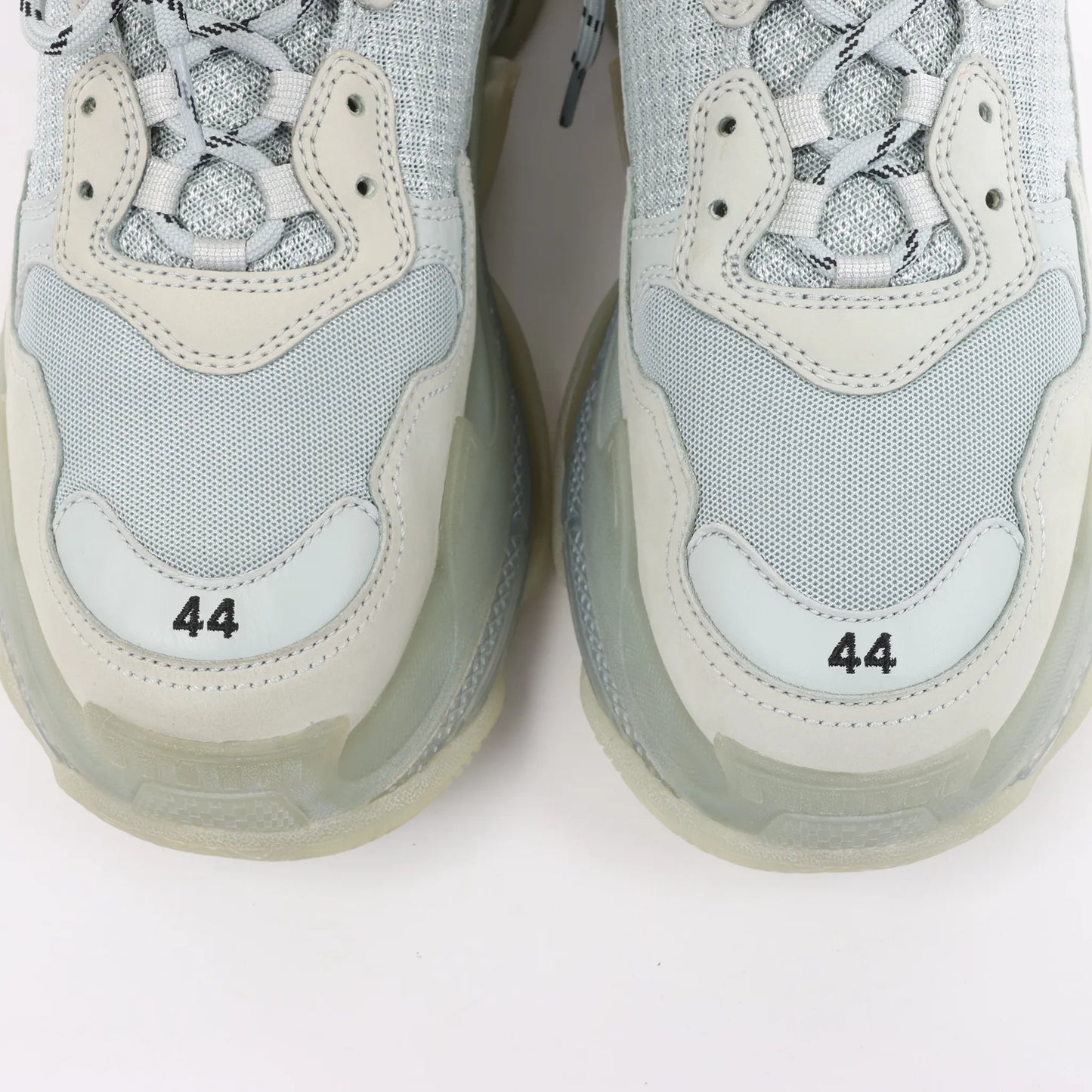 Balenciaga Triple S Mesh x Leather Sneakers in Gray 541624, Size 44 EU