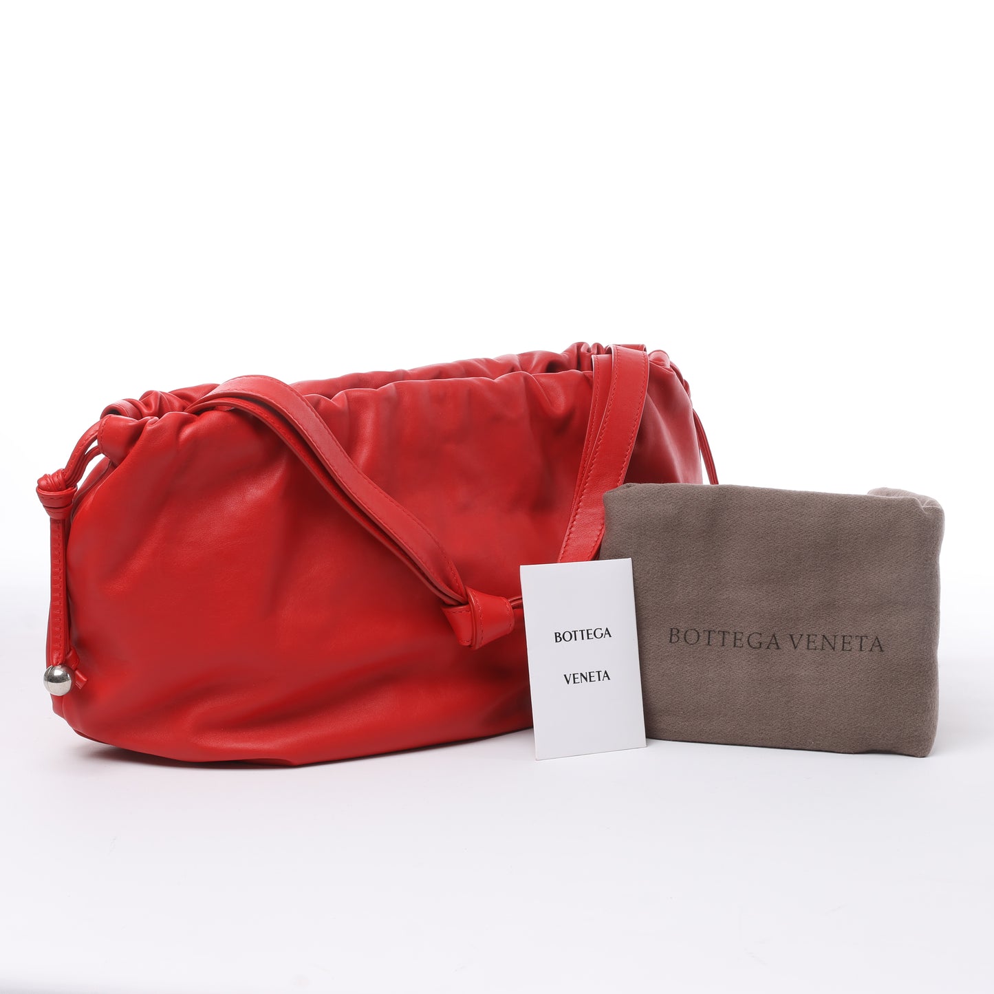 Bottega Veneta Bulb Smooth Leather Shoulder Bag in Red