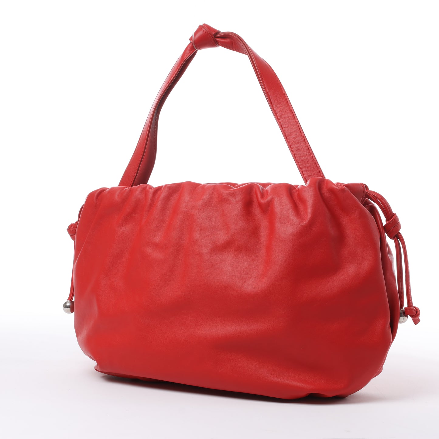 Bottega Veneta Bulb Smooth Leather Shoulder Bag in Red