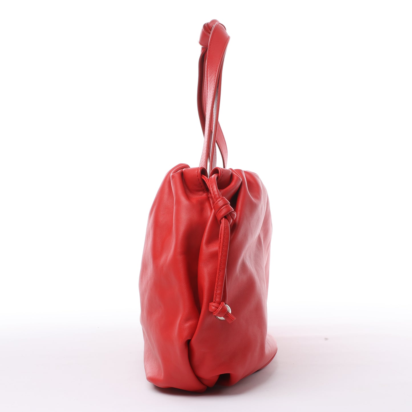 Bottega Veneta Bulb Smooth Leather Shoulder Bag in Red