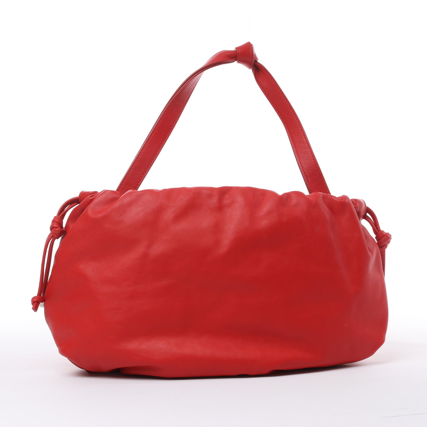 Bottega Veneta Bulb Smooth Leather Shoulder Bag in Red