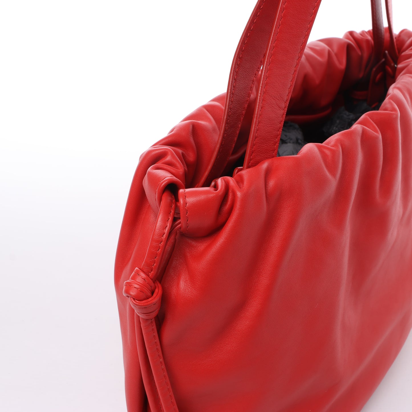 Bottega Veneta Bulb Smooth Leather Shoulder Bag in Red