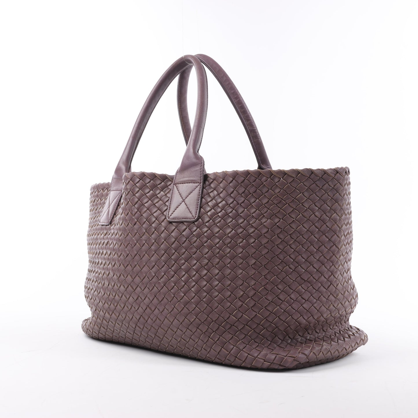 Bottega Veneta Intrecciato Cabat MM Leather Tote in Dusty Rose Taupe