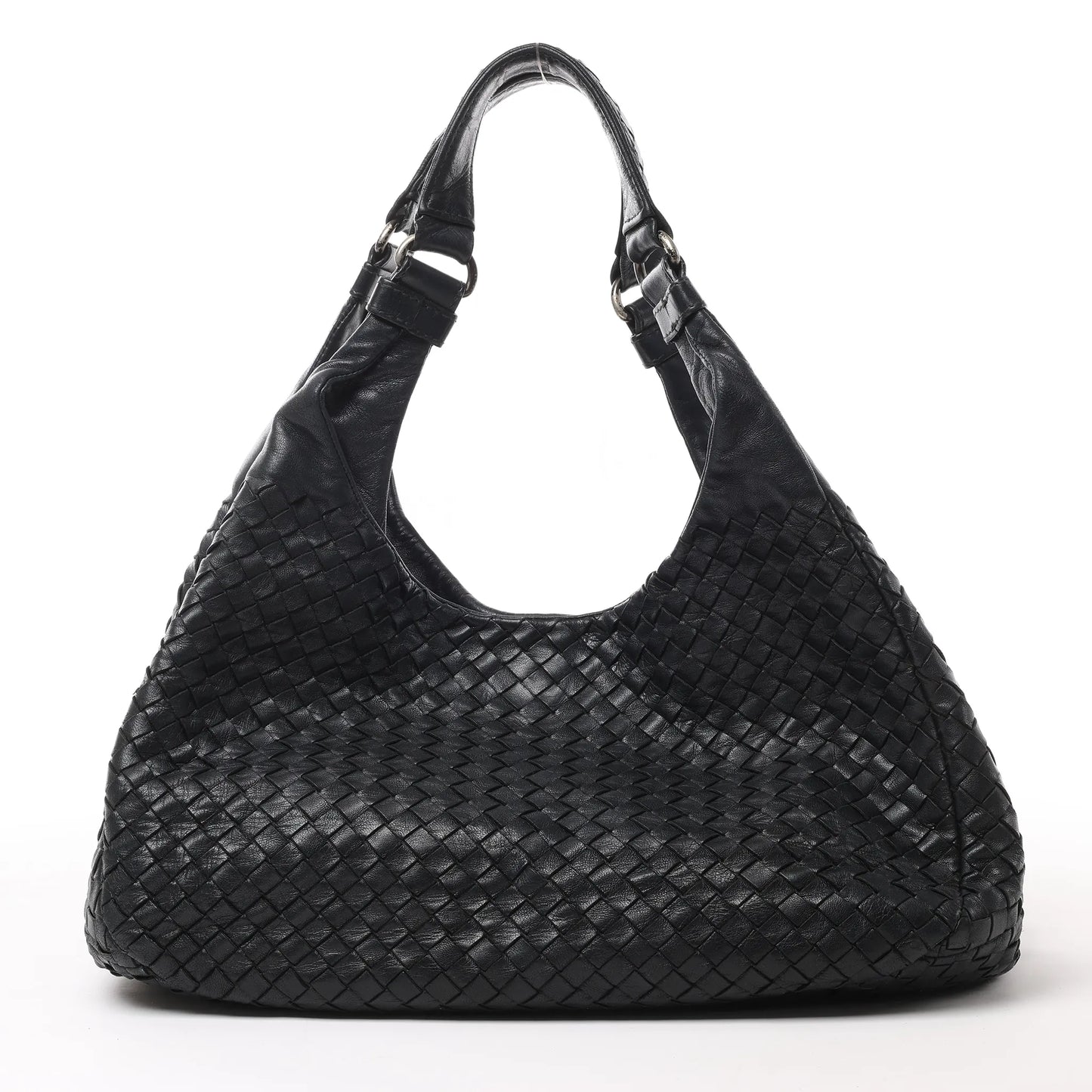 Bottega Veneta Intrecciato Campana Leather Shoulder bag in Black 125787