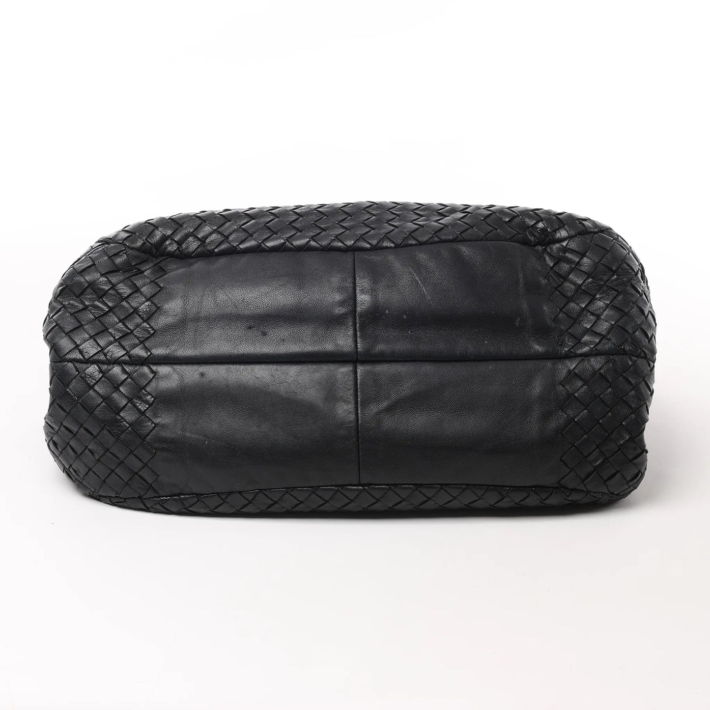 Bottega Veneta Intrecciato Campana Leather Shoulder bag in Black 125787