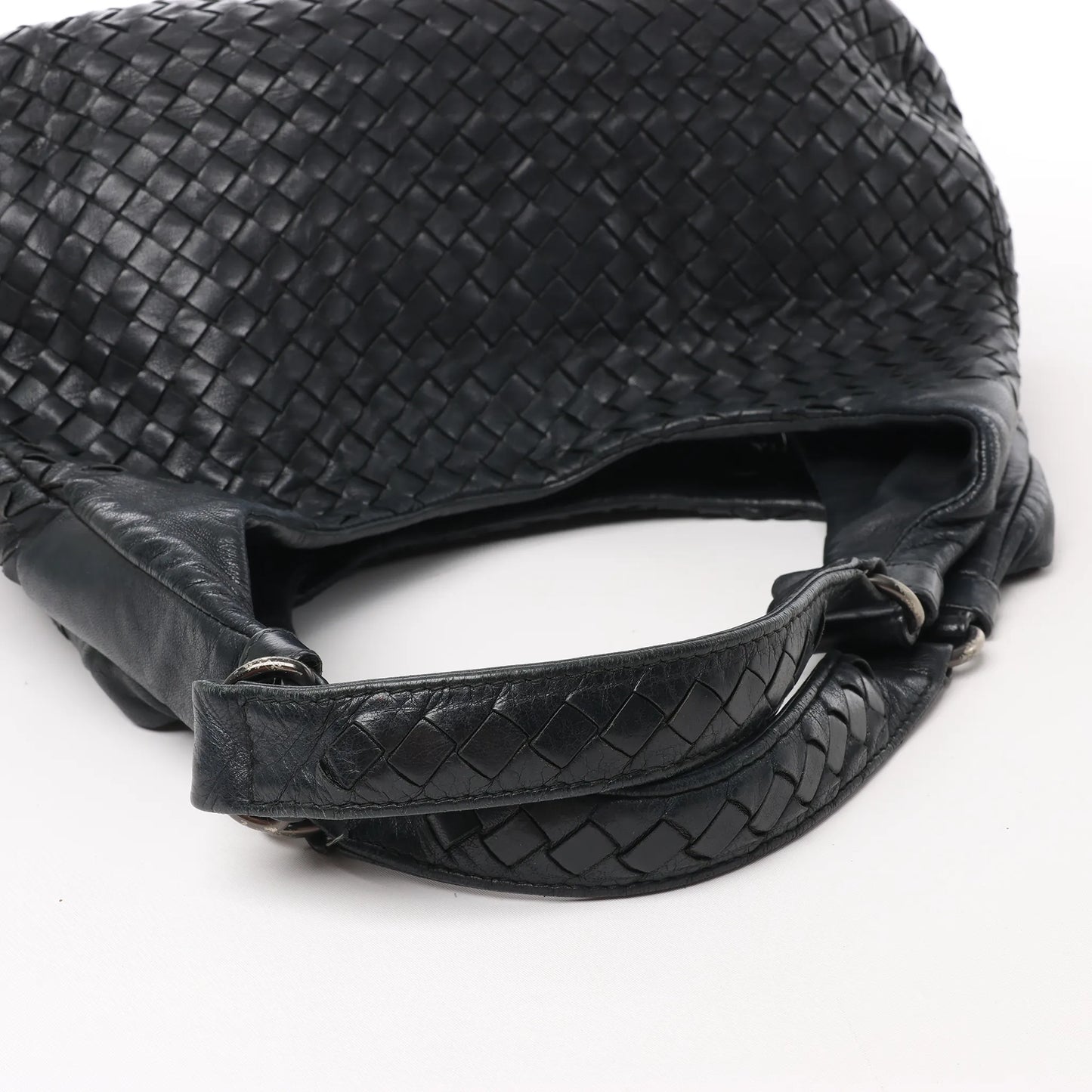 Bottega Veneta Intrecciato Campana Leather Shoulder bag in Black 125787