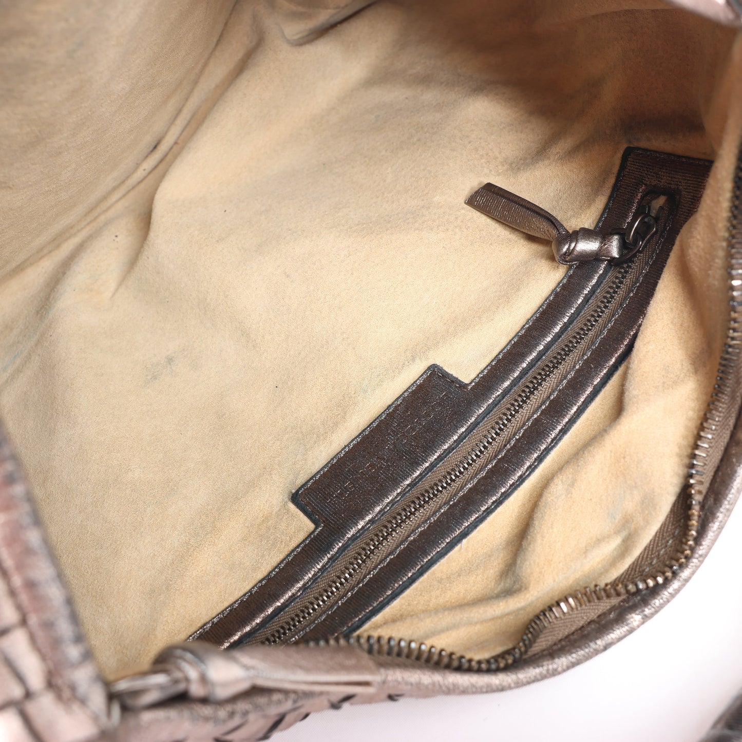 Bottega Veneta Intrecciato Hobo Leather Shoulder Bag in Gold