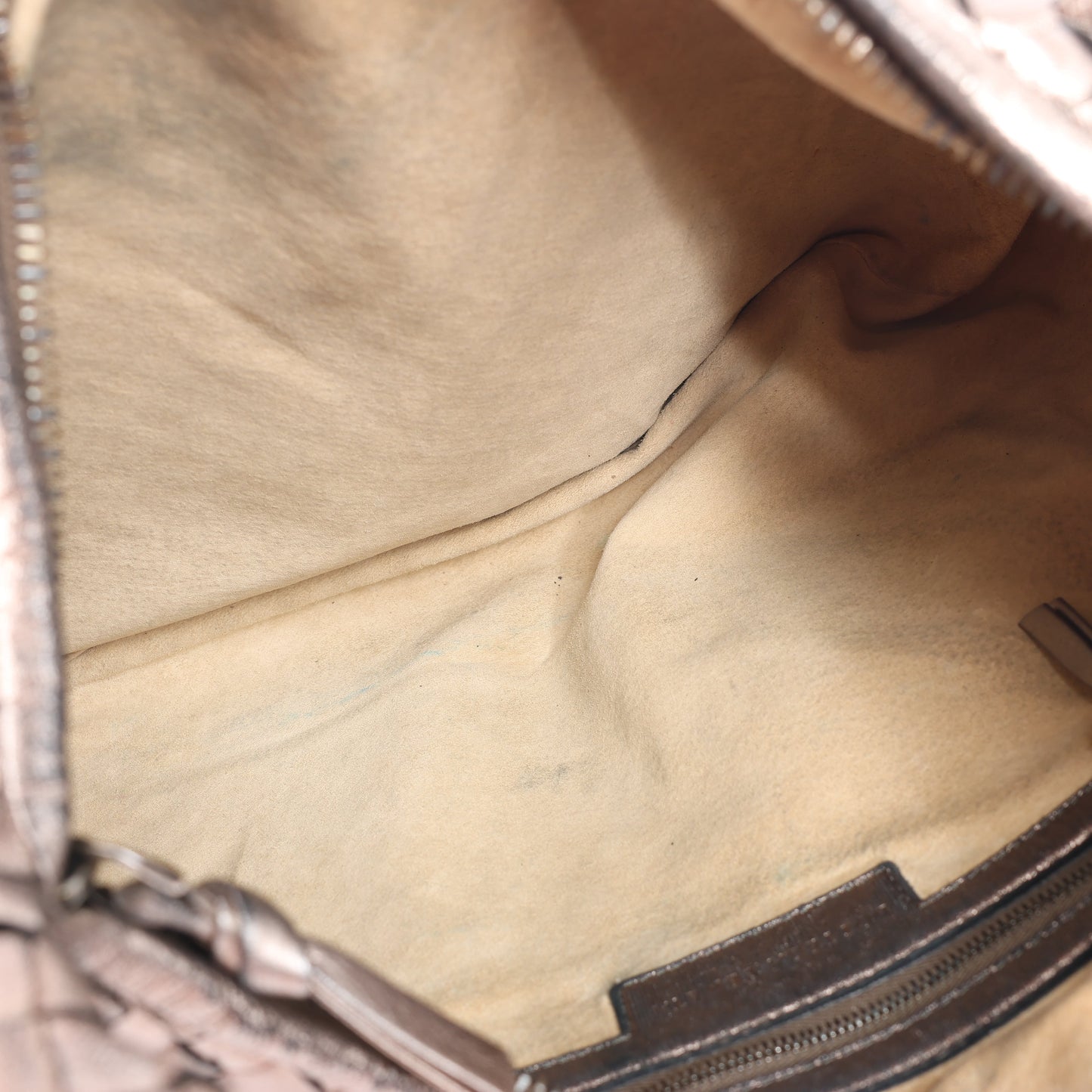 Bottega Veneta Intrecciato Hobo Leather Shoulder Bag in Gold