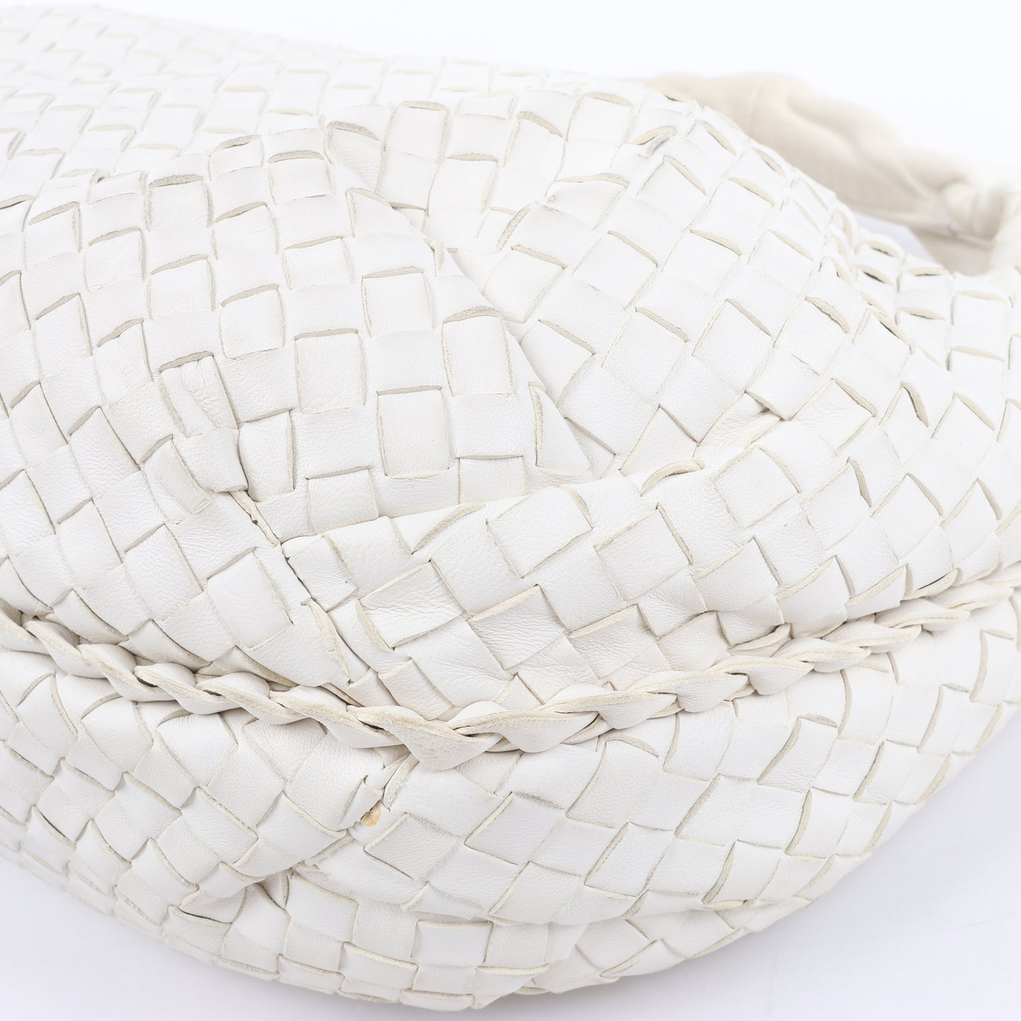 Bottega Veneta Intrecciato Hobo Leather Shoulder bag in White