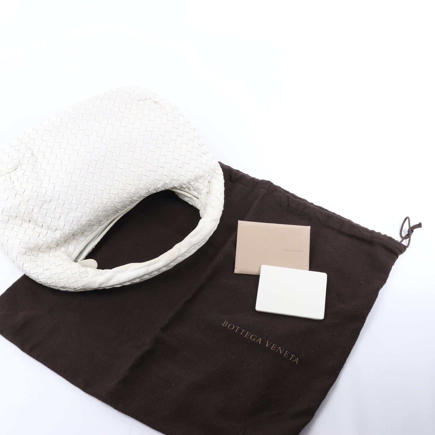 Bottega Veneta Intrecciato Hobo Leather Shoulder bag in White