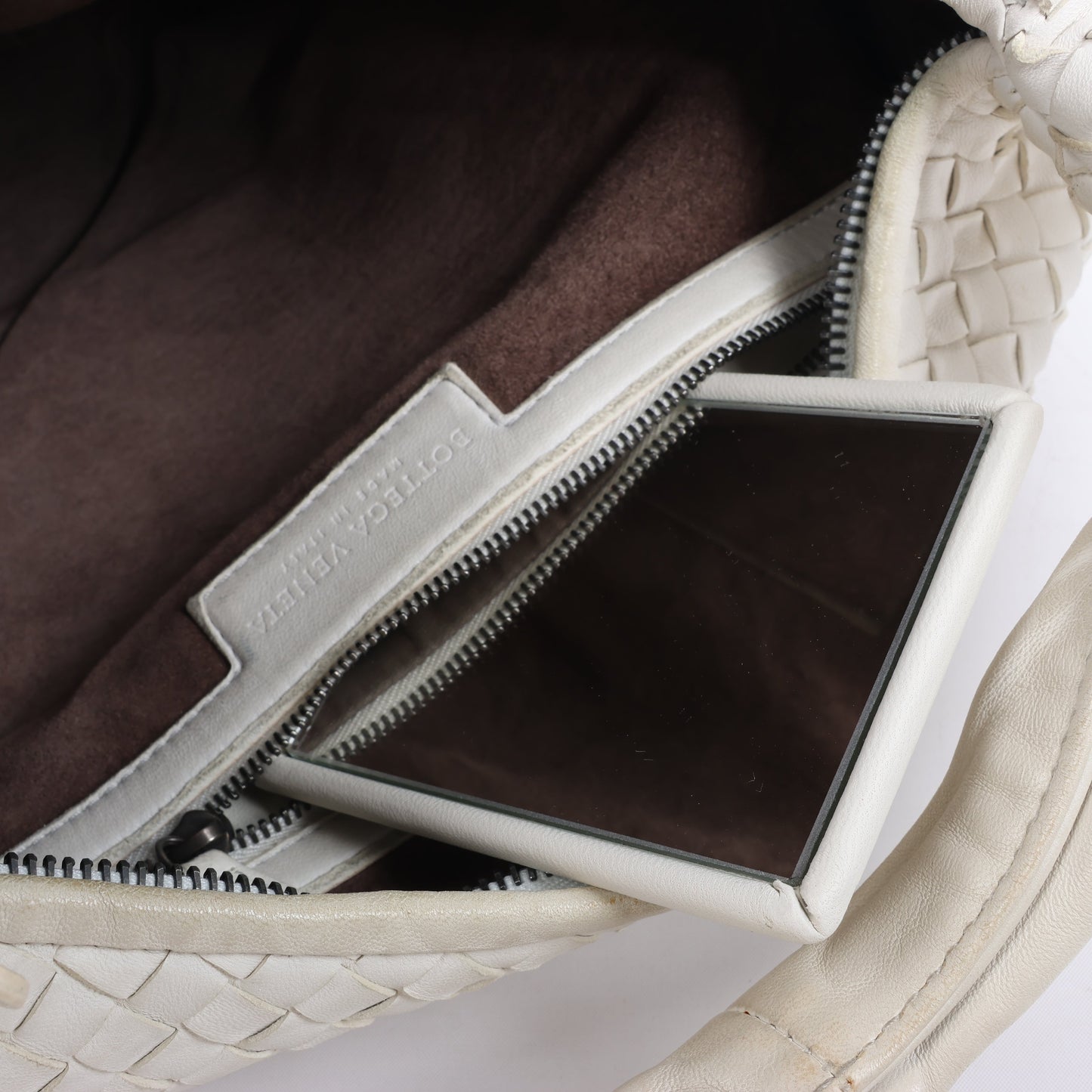 Bottega Veneta Intrecciato Hobo Leather Shoulder bag in White