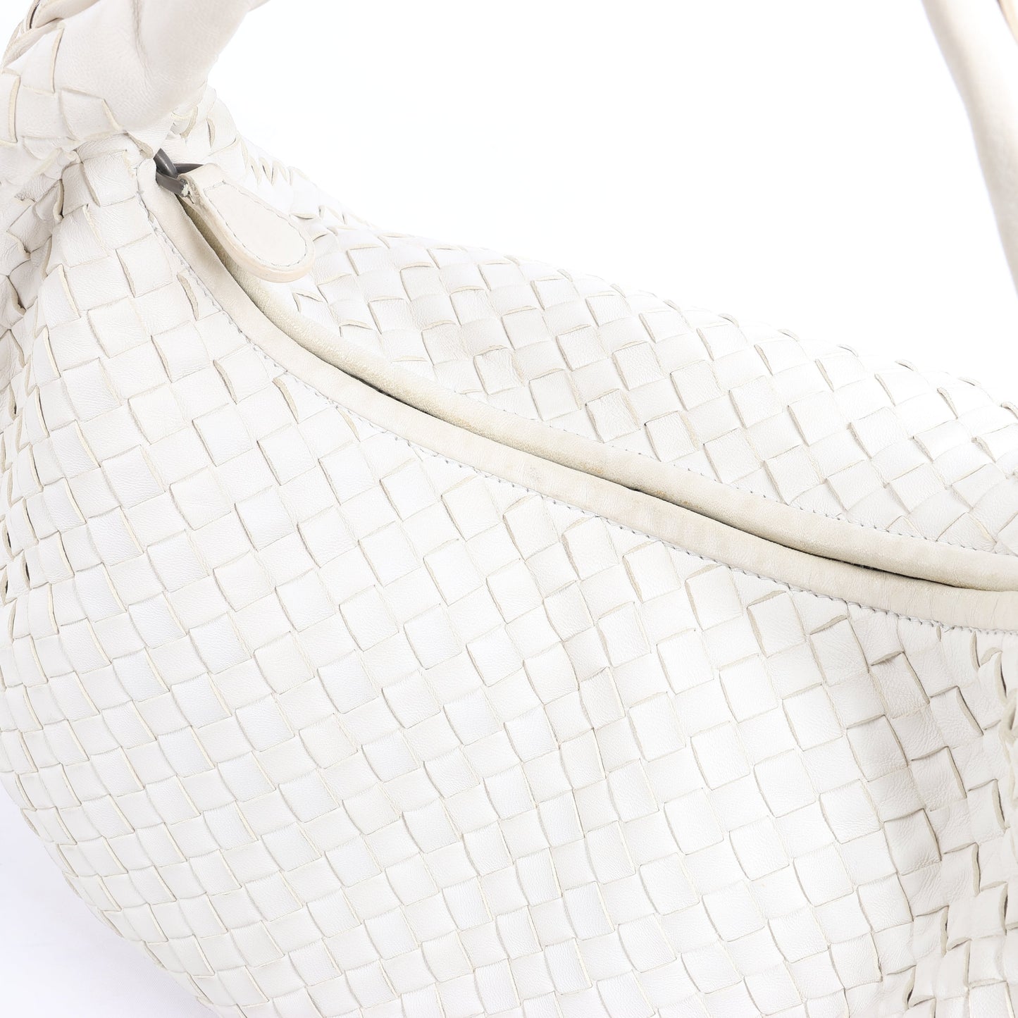 Bottega Veneta Intrecciato Hobo Leather Shoulder bag in White