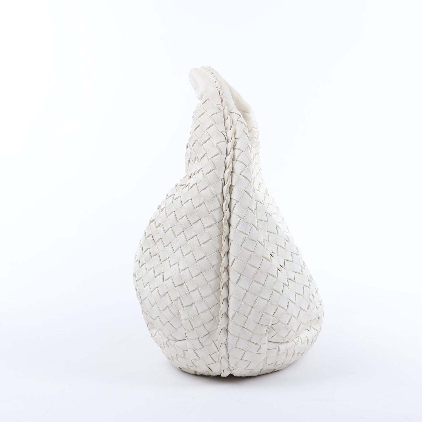 Bottega Veneta Intrecciato Hobo Leather Shoulder bag in White