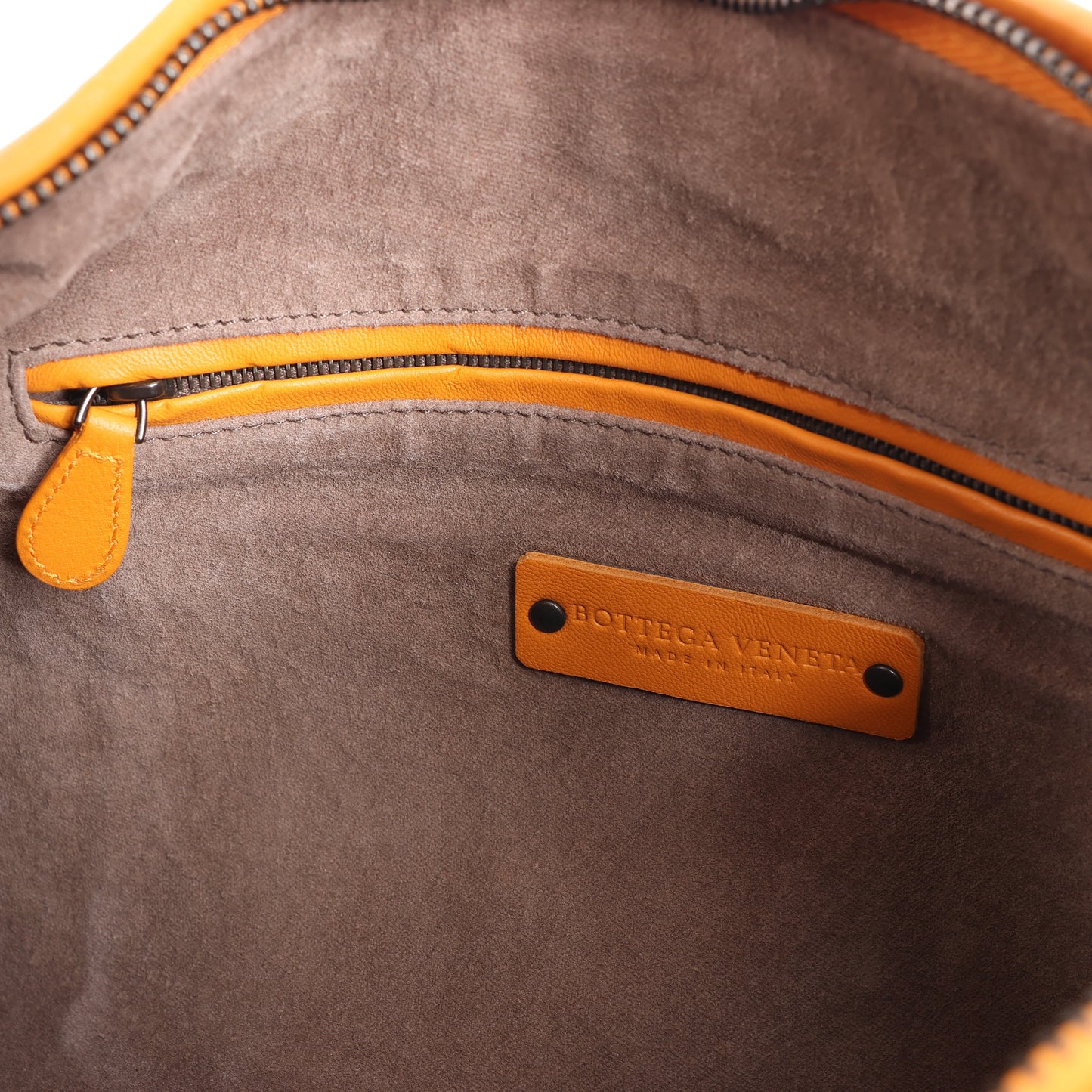 Bottega Veneta Intrecciato Hobo Leather Shoulder Bag in Orange