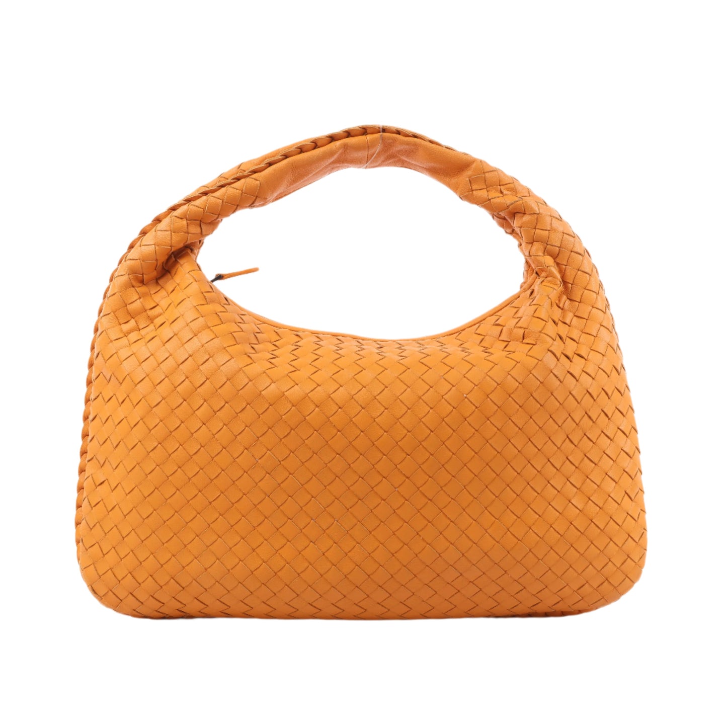 Bottega Veneta Intrecciato Hobo Leather Shoulder Bag in Orange