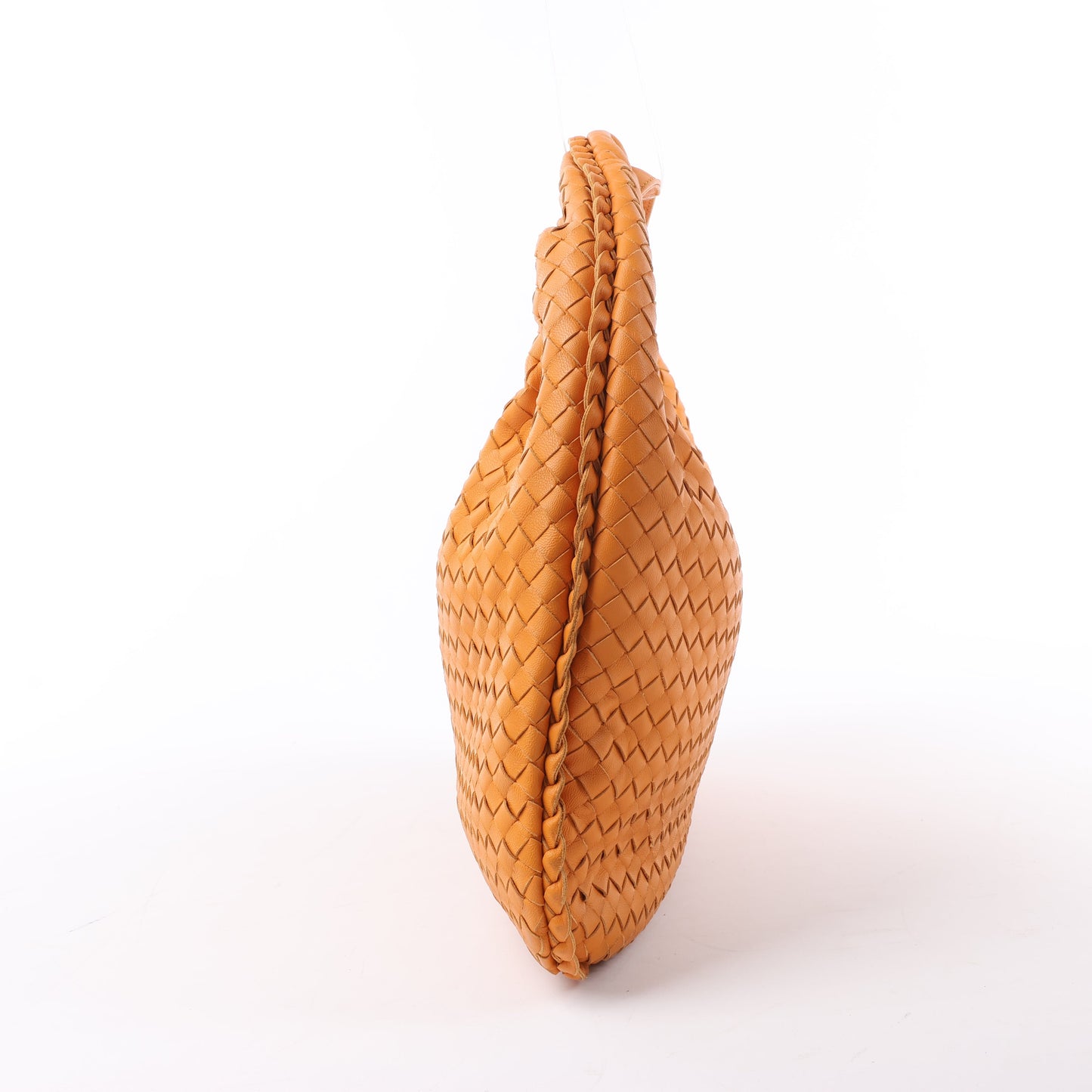 Bottega Veneta Intrecciato Hobo Sac à bandoulière en cuir orange