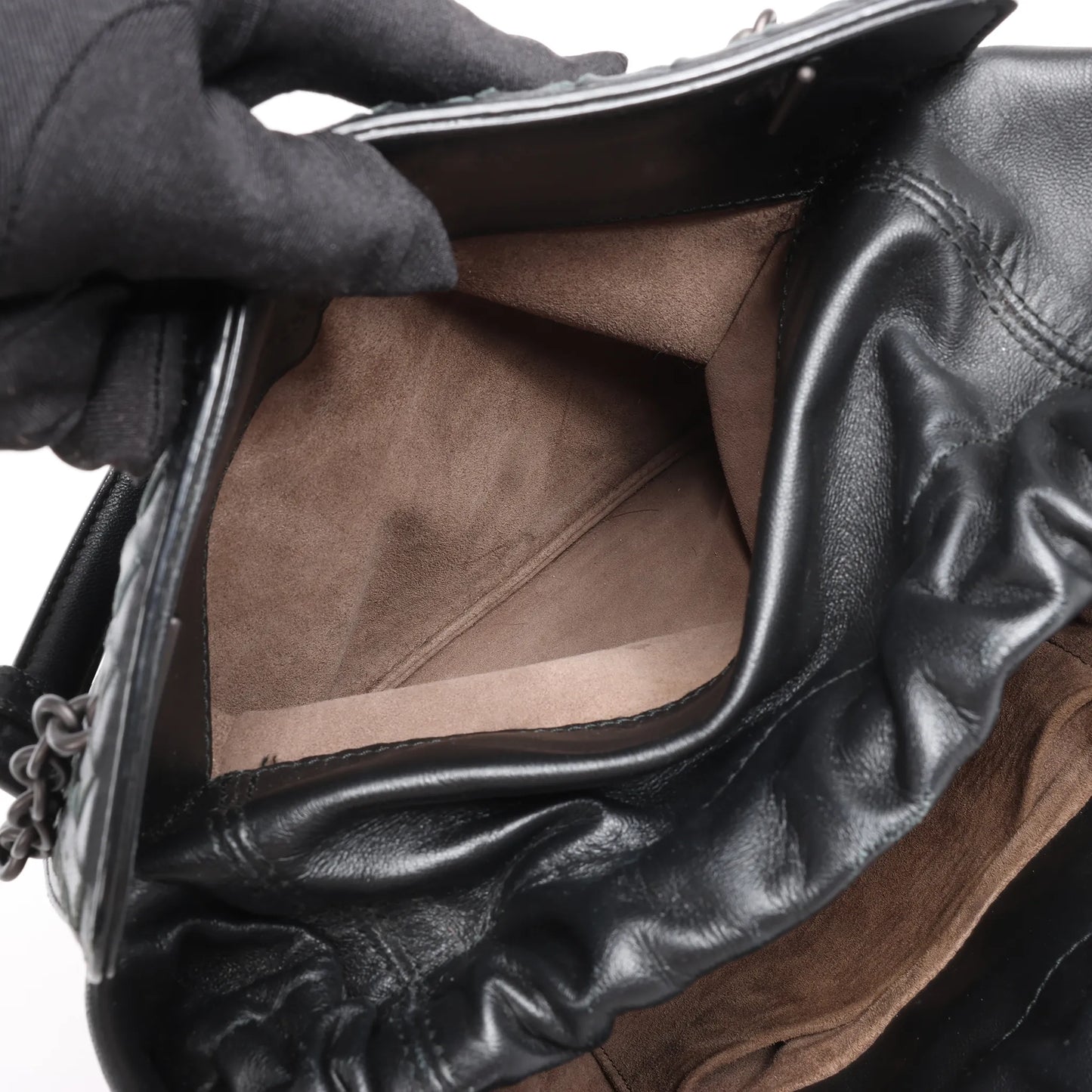 Bottega Veneta Intrecciato Leder 2Way Handtasche in Schwarz