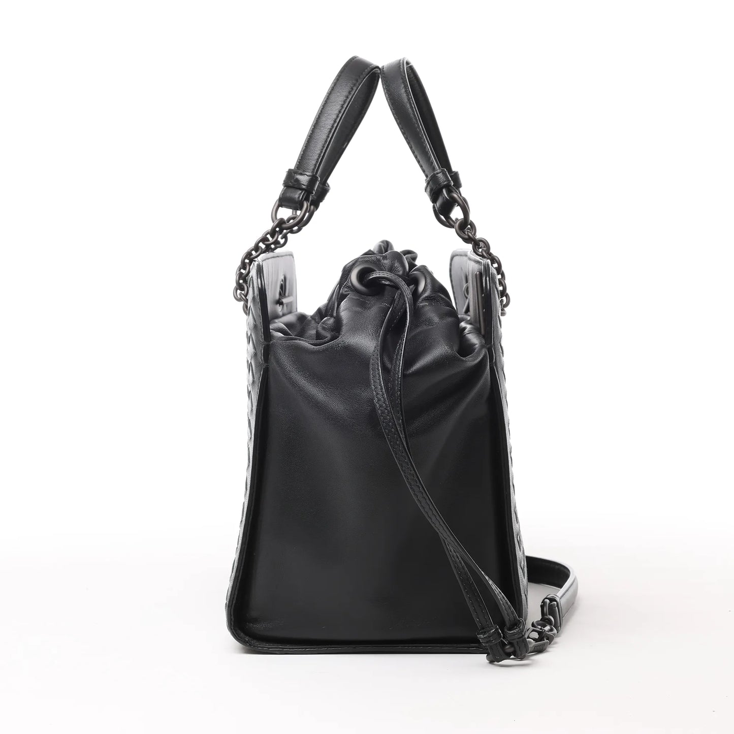 Bottega Veneta Sac à main 2Way en cuir Intrecciato en noir