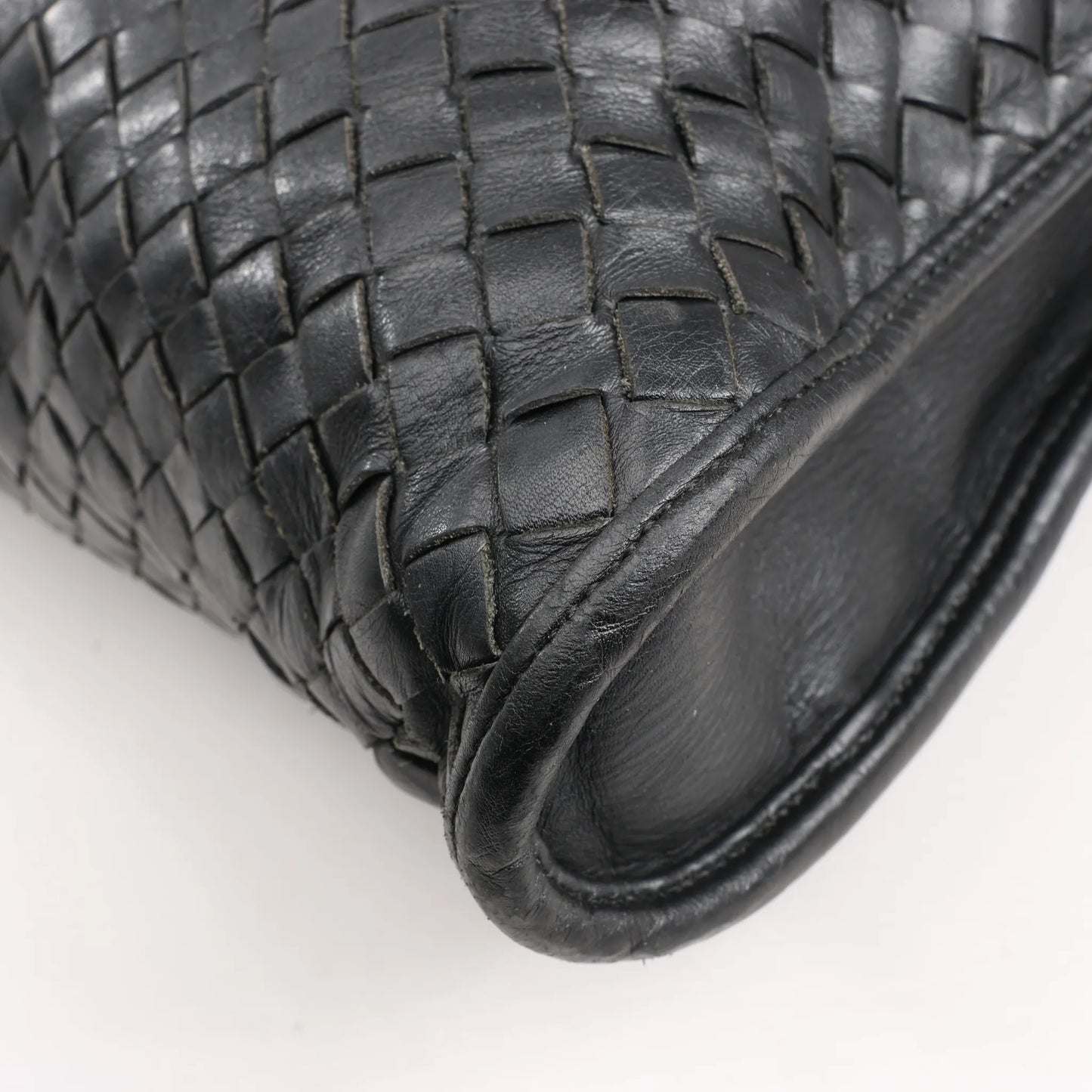Bottega Veneta Intrecciato Leather 2Way Handbag in Black