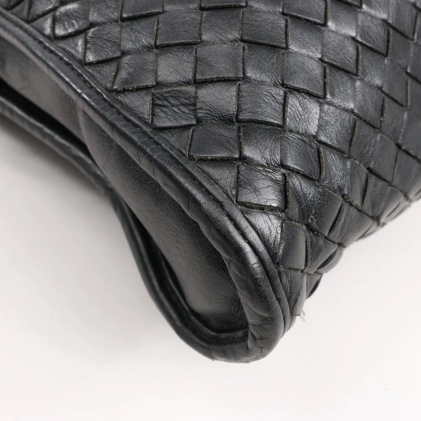 Bottega Veneta Intrecciato Leather 2Way Handbag in Black