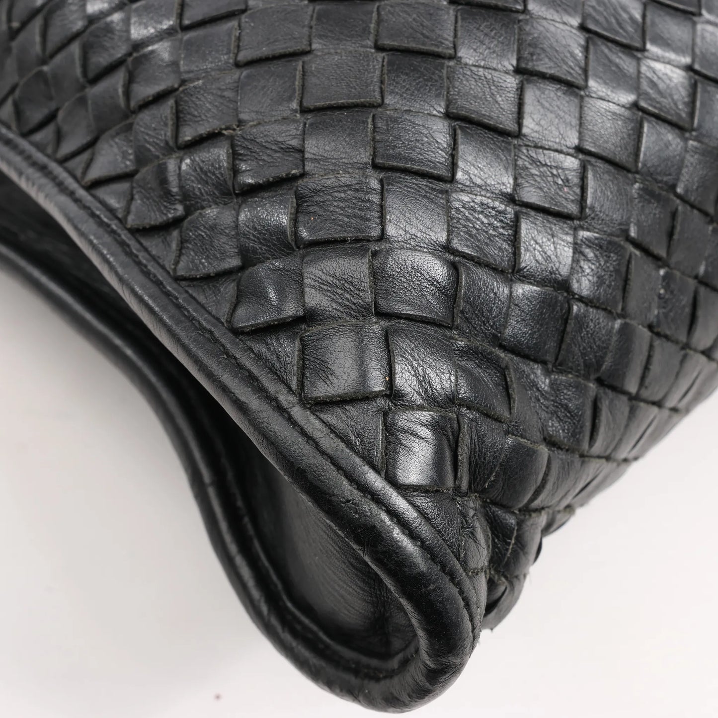 Bottega Veneta Intrecciato Leather 2Way Handbag in Black