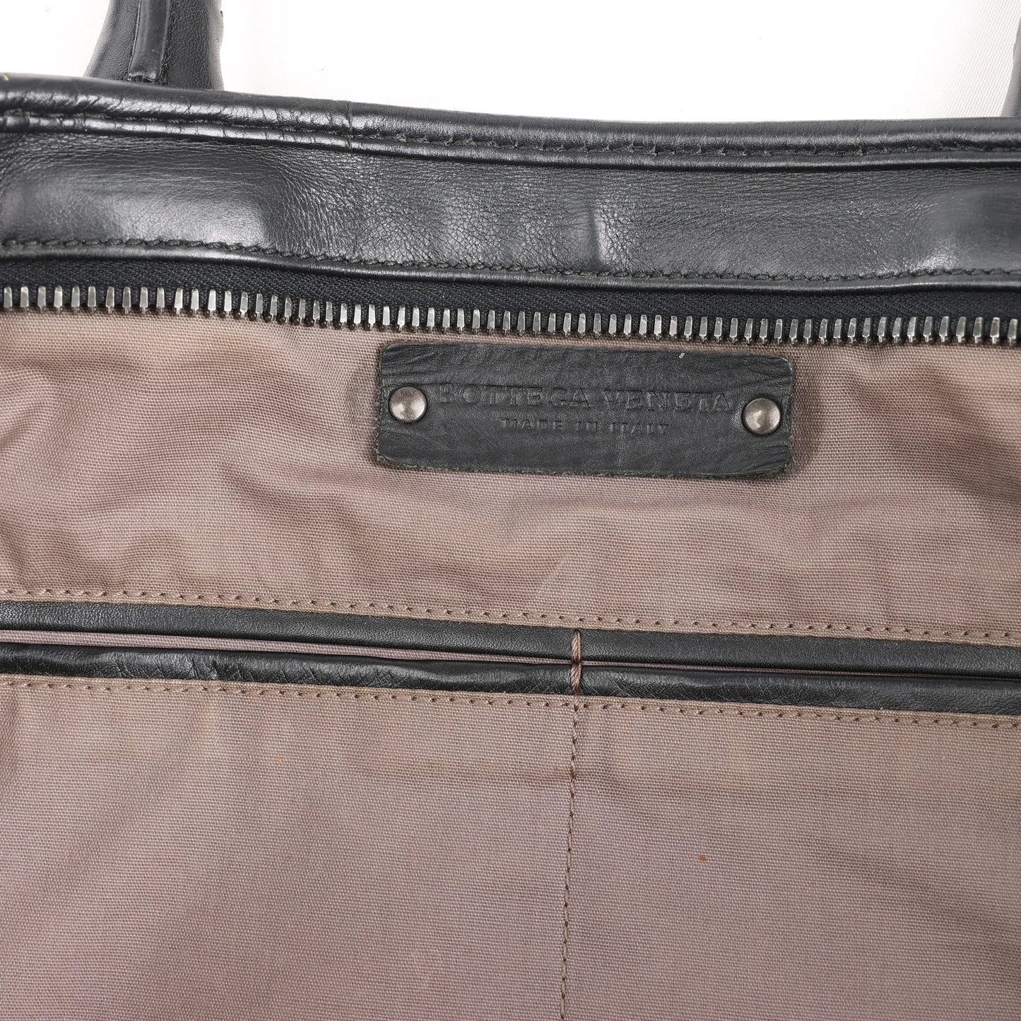 Bottega Veneta Intrecciato Leather 2Way Handbag in Black
