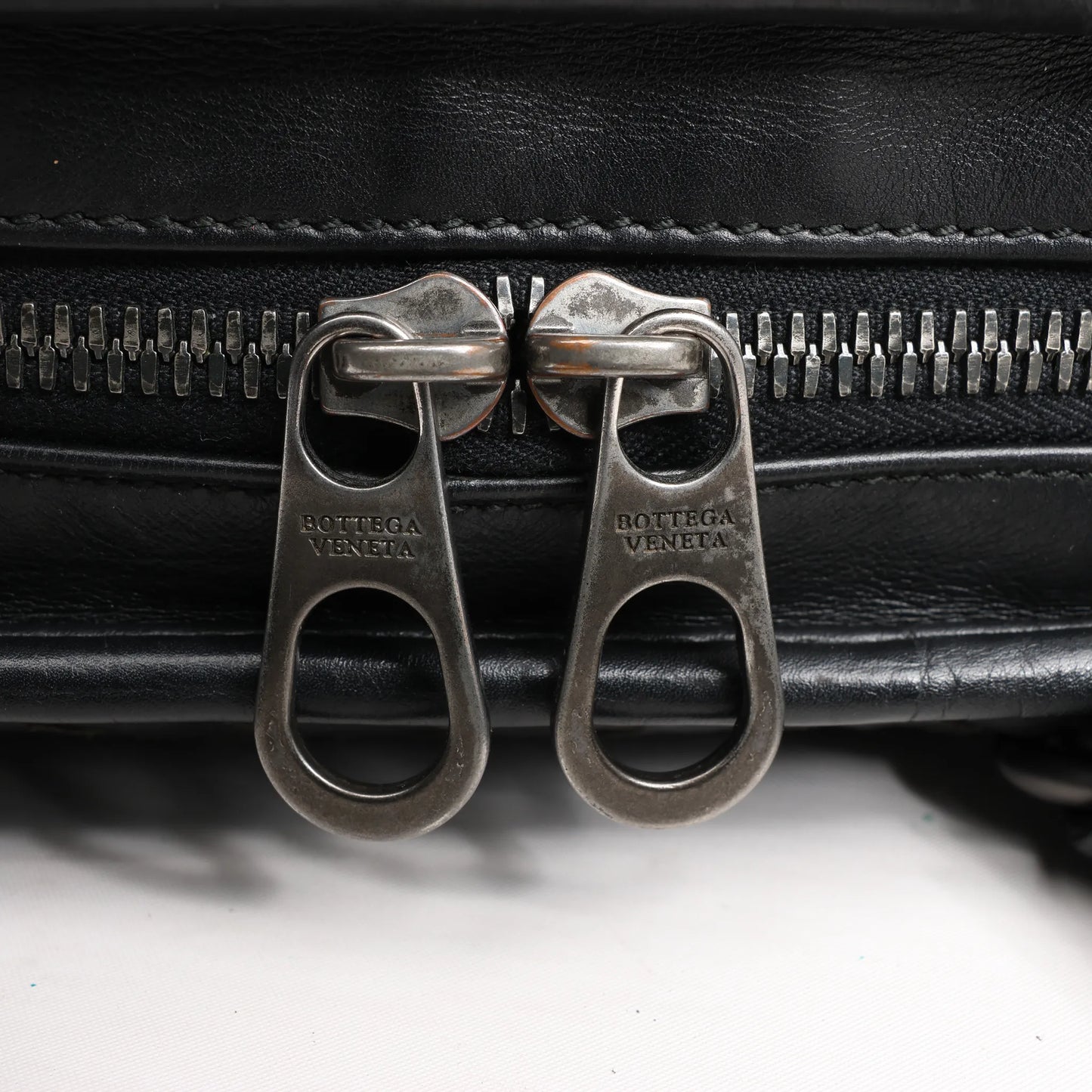Bottega Veneta Intrecciato Leather 2Way Handbag in Black
