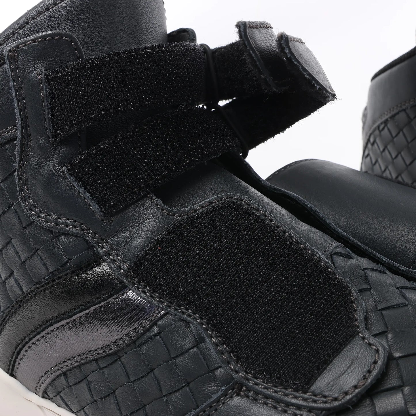 Bottega Veneta Intrecciato Leather High-top Sneakers in Navy Blue, Size 43 EU