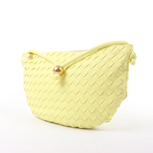 Bottega Veneta Intrecciato Medium Turns Pouch Leather Shoulder bag in Yellow