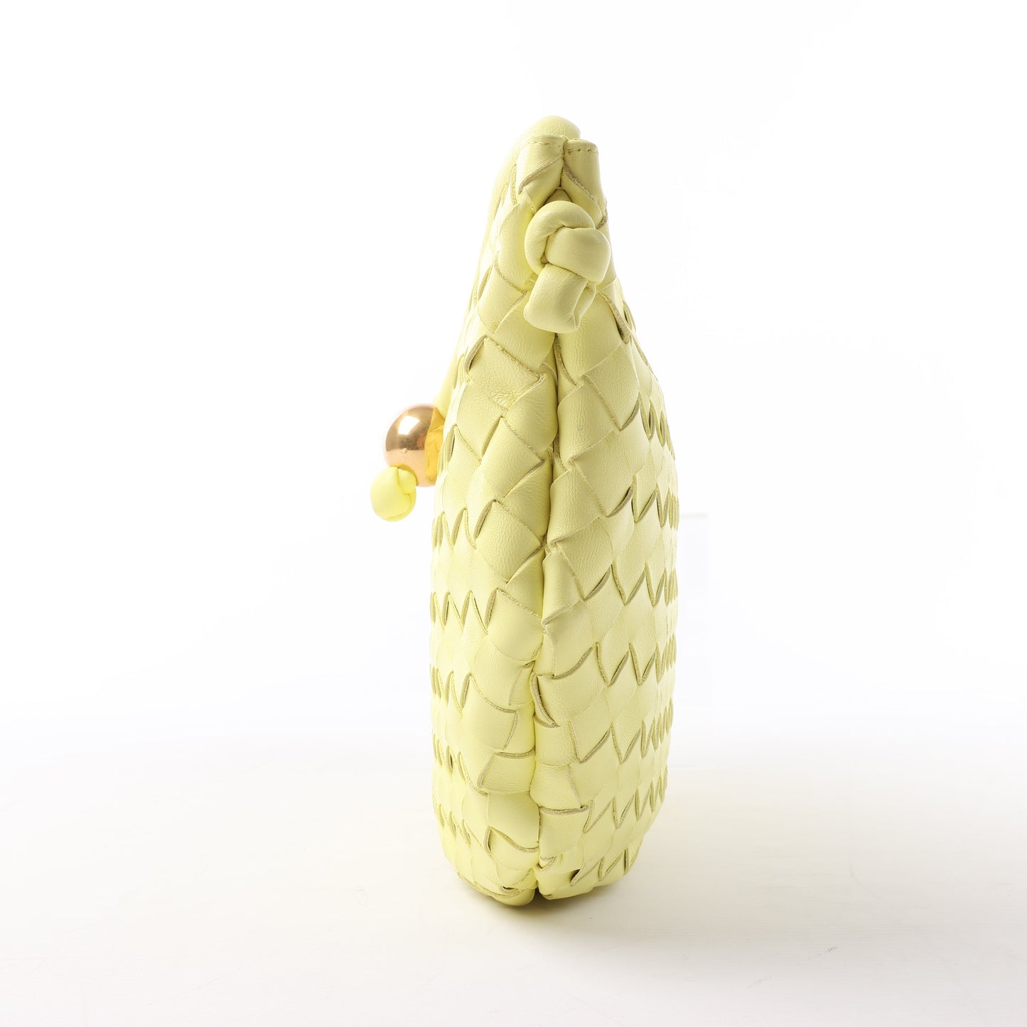 Sac à bandoulière Bottega Veneta Intrecciato Medium Turns Pouch en cuir jaune