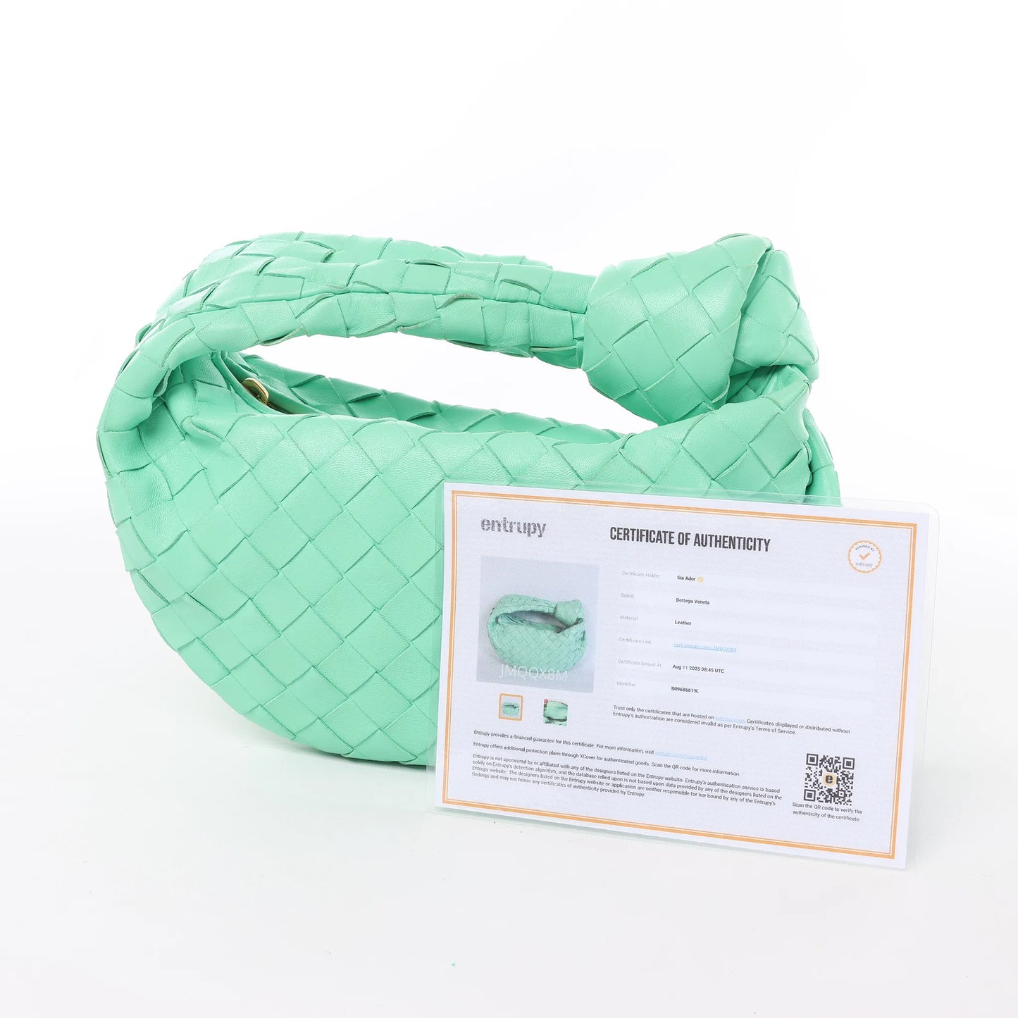 Bottega Veneta Intrecciato Mini Jodie Leather Handbag in Green