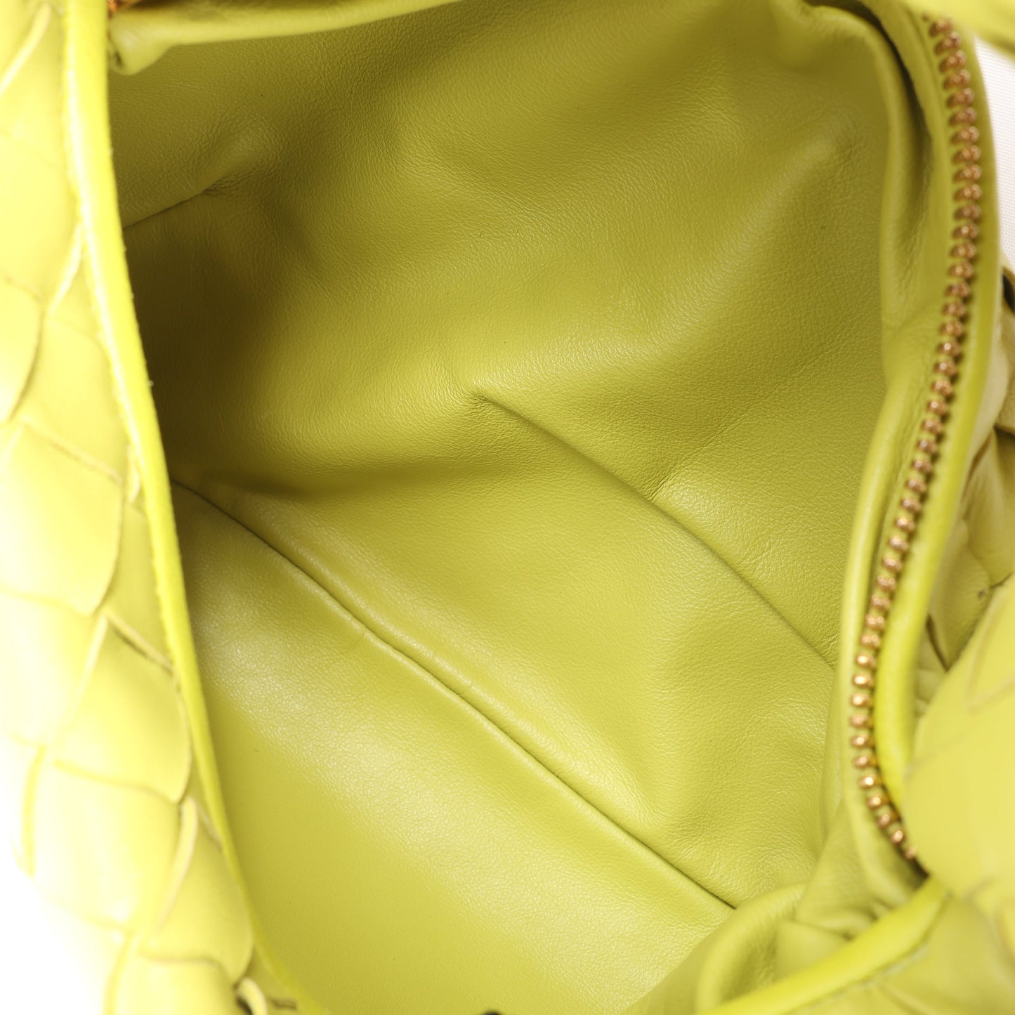 Bottega Veneta Intrecciato Mini Jodie Leather Handbag in Yellow-Green