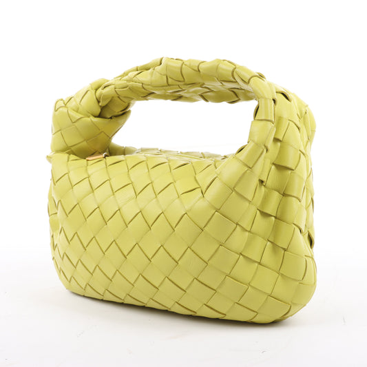 Bottega Veneta Intrecciato Mini Jodie Leather Handbag in Yellow-Green