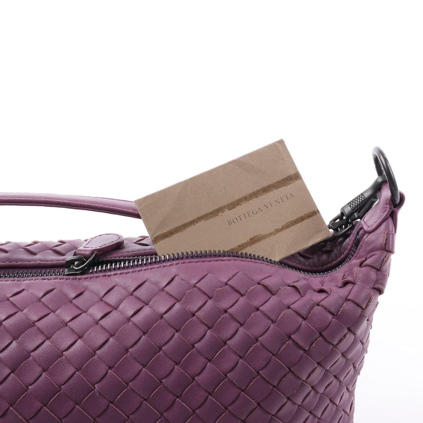 Bottega Veneta Intrecciato Leather One Shoulder Bag in Purple