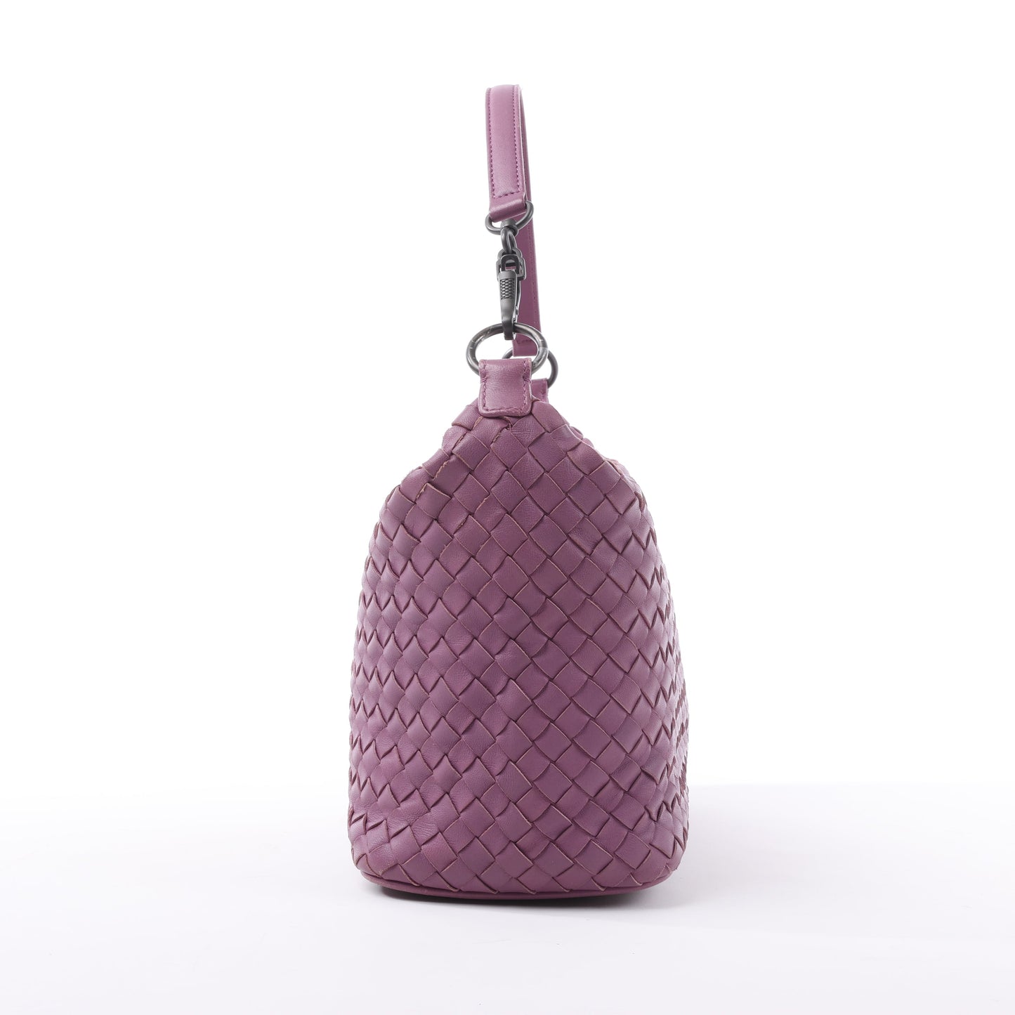 Bottega Veneta Intrecciato Leather One Shoulder Bag in Purple