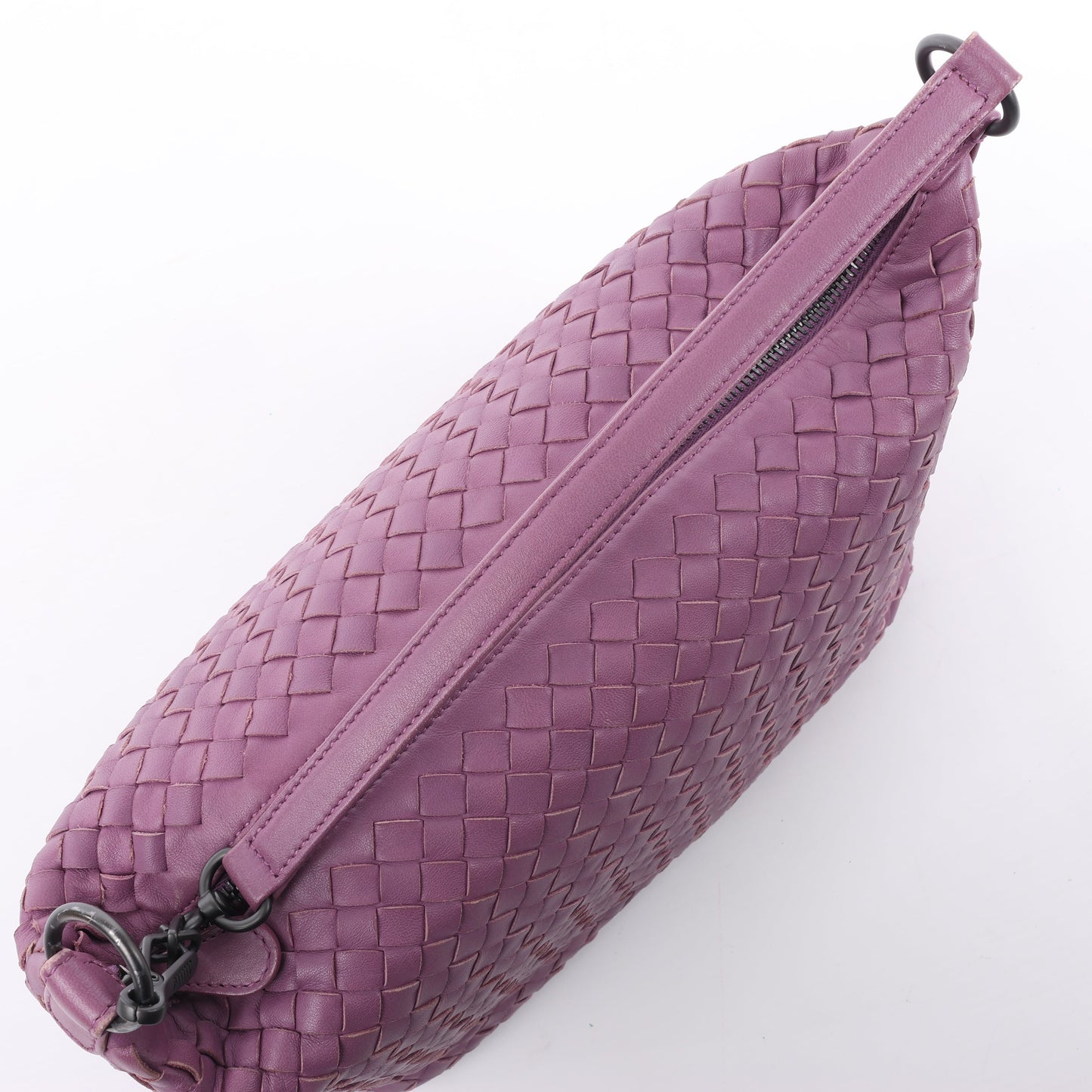 Bottega Veneta Intrecciato Leather One Shoulder Bag in Purple