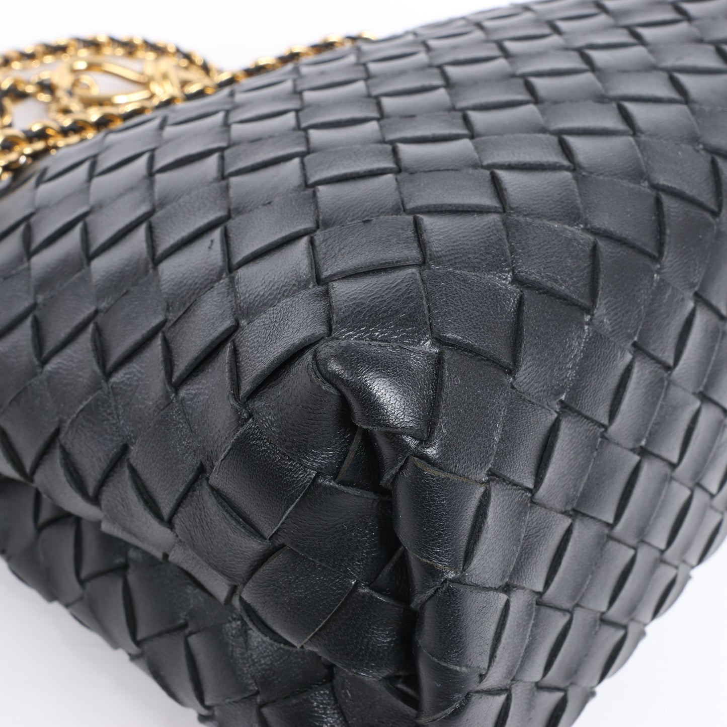 Bottega Veneta Intrecciato Petit sac à main 2 voies en cuir Andiamo en noir
