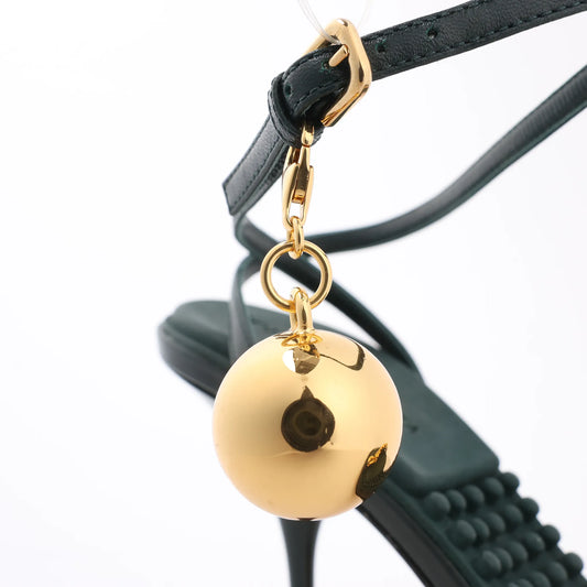 Sandales à talons Bottega Veneta en cuir vert, pointure 38