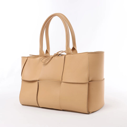 Bottega Veneta Nappa Maxi Intrecciato Medium Arco Handbag in Beige