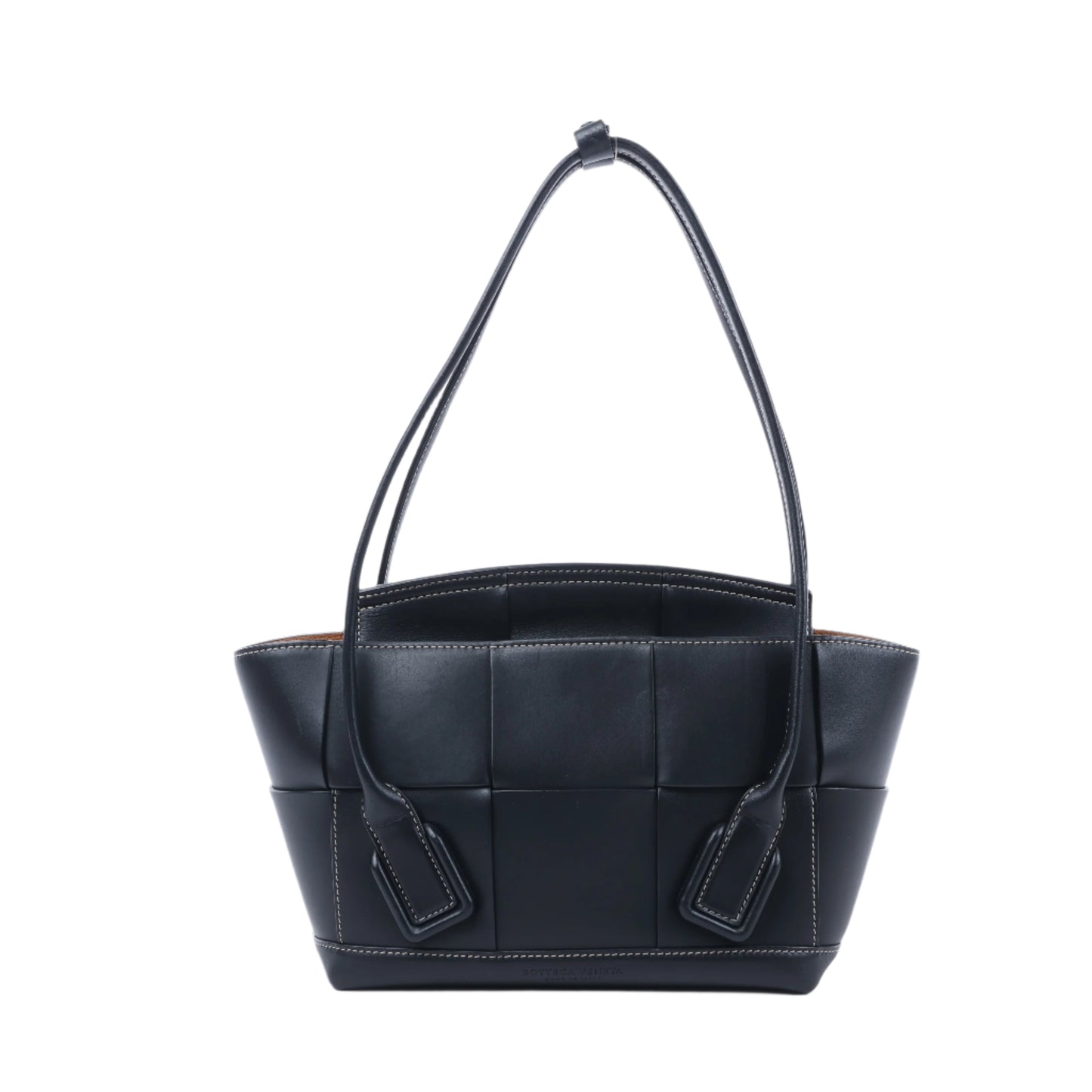 Bottega Veneta Arco Maxi Intrecciato Leather Handbag in Black