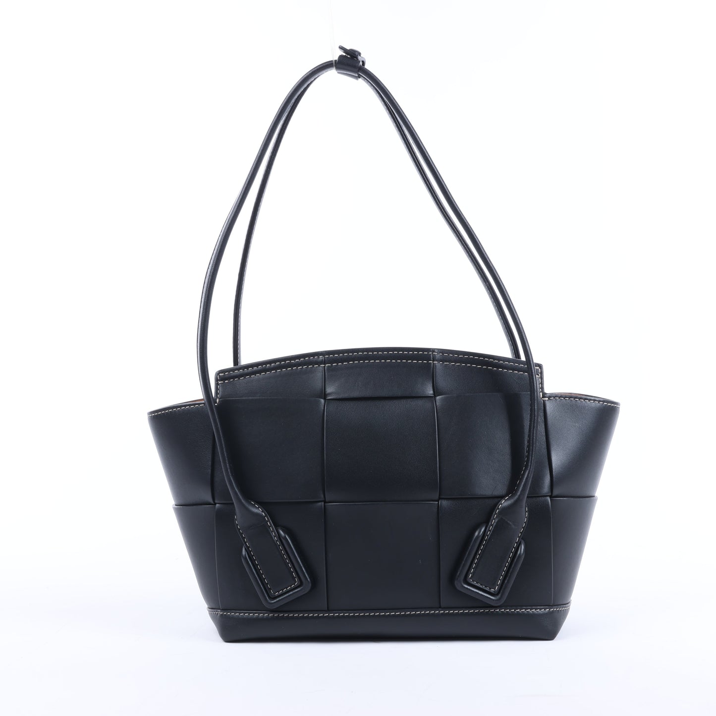 Bottega Veneta Arco Maxi Intrecciato Leather Handbag in Black