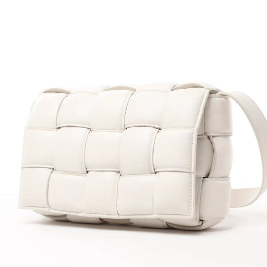 Bottega Veneta Padded Cassette Maxi Intrecciato Leather Shoulder Bag in Ecru