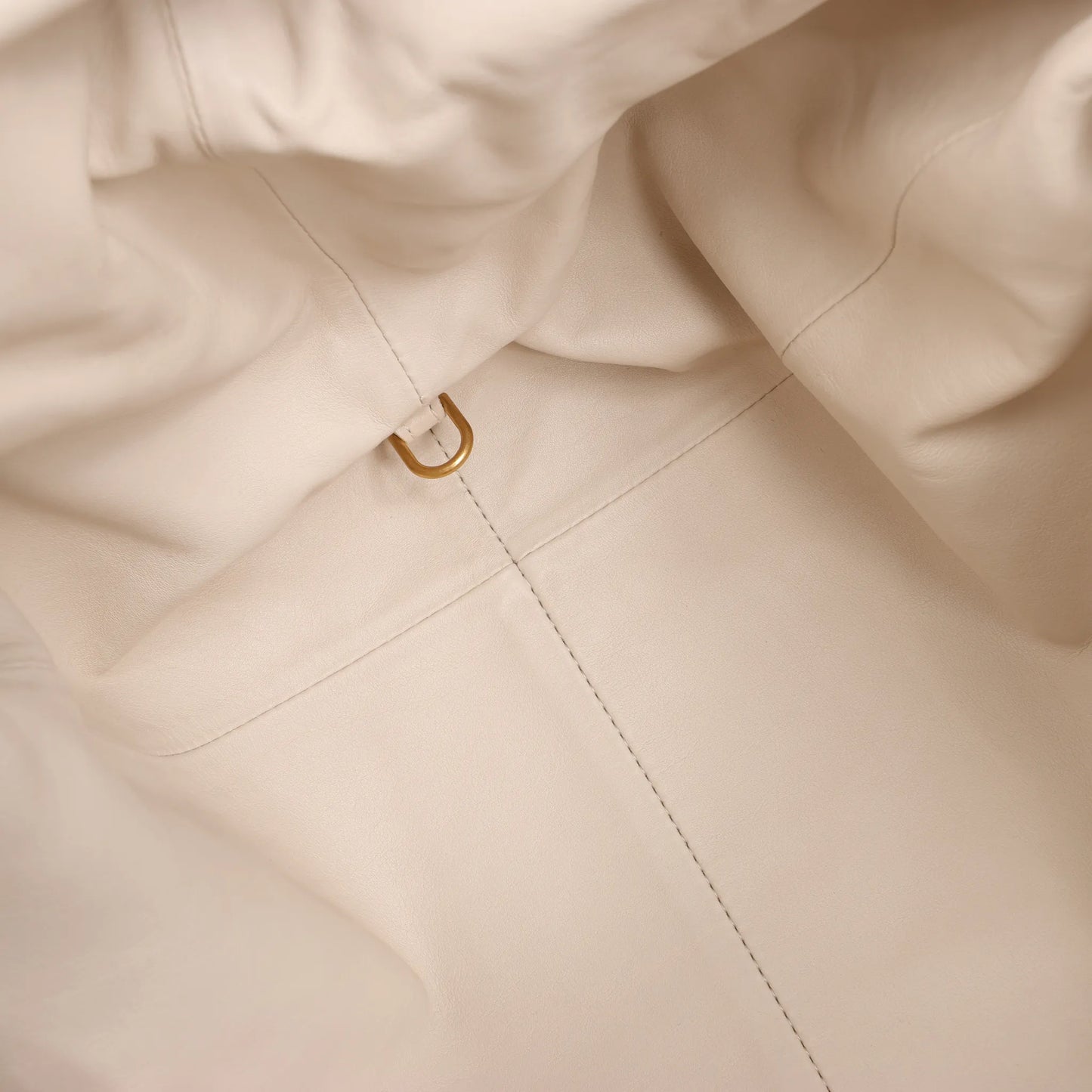 Bottega Veneta The Pouch Oversize Leather Clutch Bag in Beige